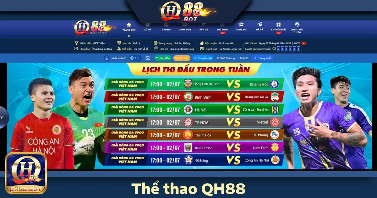 THỂ THAO 3 Các môn thể thao nổi bật tại QH88